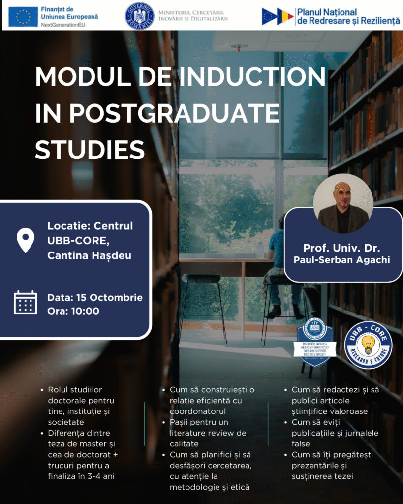 Modul de Induction in Postgraduate Studies