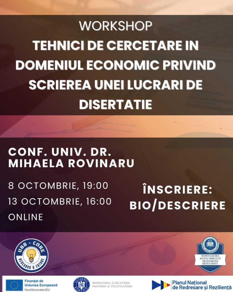 Tehnici de cercetare în domeniul economic privind scrierea unei lucrări de disertație